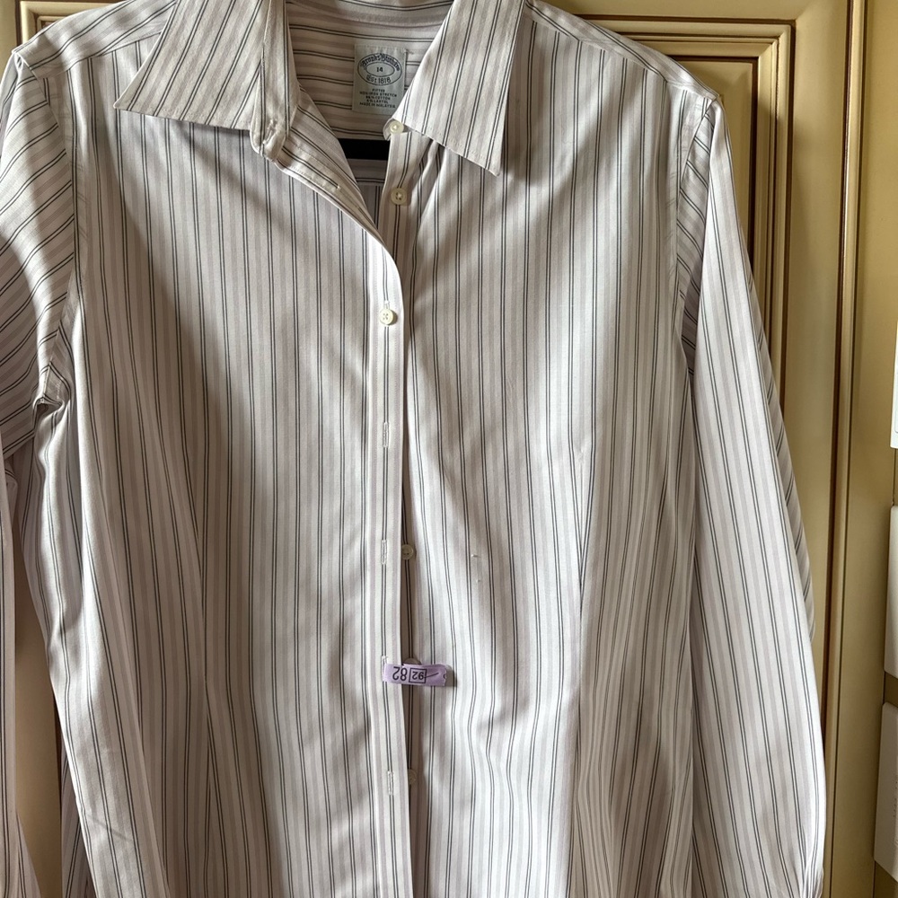 Brooks Brothers Pink and Black Striped Shirt
